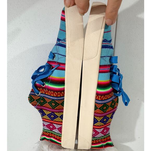 Pachamama Peru Womens S7 Handmade Woven Sneakers Boho Excellent Preowned - Picture 5 of 7